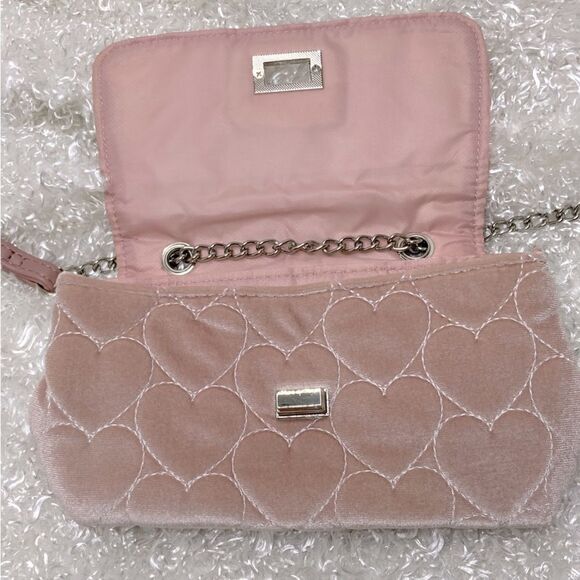 Girls' Quilted Velvet Crossbody Bag New! - Picture 6 of 10